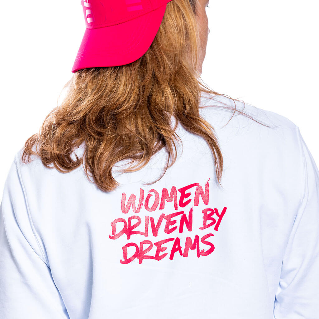 WHITE SWEATSHIRT - WOMEN DRIVEN BY DREAMS